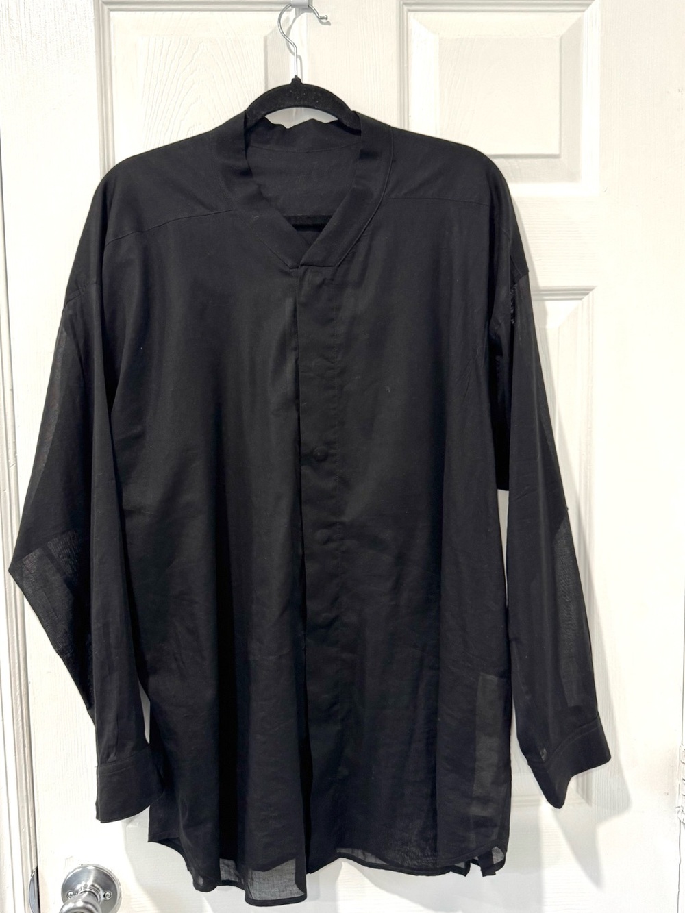 Rick Owens SS25 Hollywood LS Oversized Snap Collar Faun Shirt